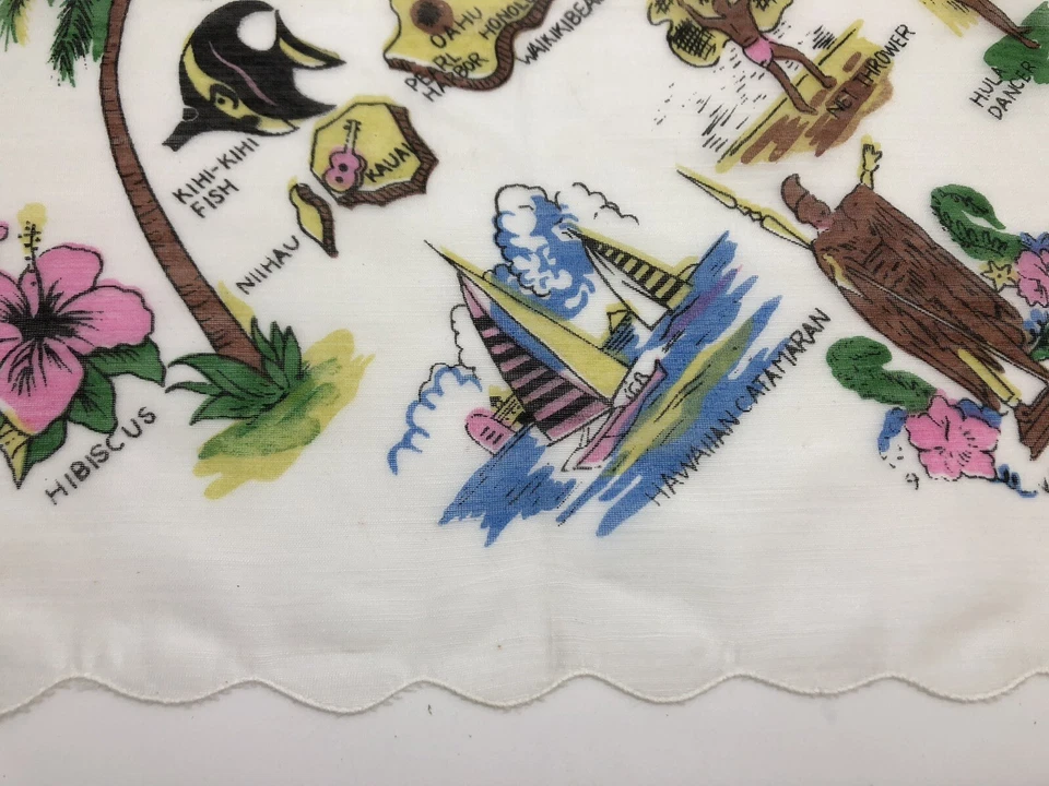 Pañuelo vintage de recuerdo ALOHA HAWAII; mezcla de nailon (RF997) Foto 3 de 4
