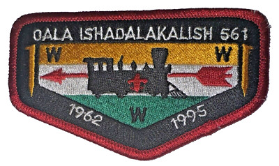 Lodge # 561 Oala Ishadalakalish S-29 Death Flap 1962 - 1995 Red Brd OA Flap MINT