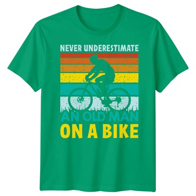 Lustiges Herren-T-Shirt alter Mann auf dem Fahrrad Vatertag Tee Bester Vater aller Zeiten Papa Leben1#FD