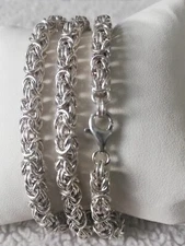 .925 Solid Silver Byzantine Rope Chain Mens Necklace 5mm 22" New.