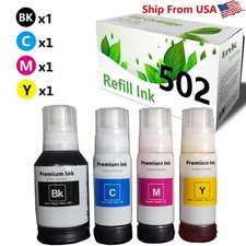  4-Pack,BCMY 502 Refill Ink Bottle T502 for EcoTank ET-2700 Printer