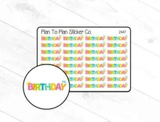 2447~~Birthday Reminder Planner Stickers.