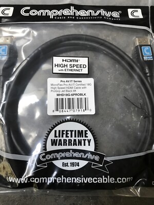(LOT OF 50) HDMI CABLE , 6FT MICROFLEX COMPREHENSIVE 18G HIGH SPEED 50 PIECES!!!