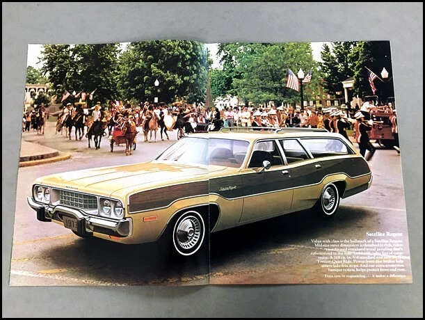 1973 Plymouth Station Wagon Vintage Car Sales Brochure Catalog - Fury Satellite - Image 4 of 4
