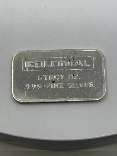Colonial Engelhard 1 Troy Oz 999 Fine Silver Vintage Bar RARE