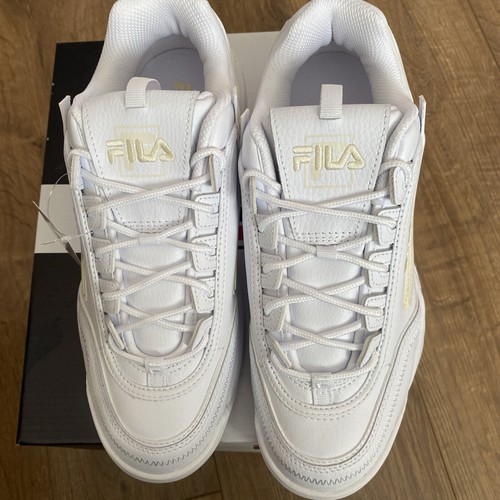 Fila Disruptor II Mujer Zapatillas Reino Unido Talla 8.5 Zapatillas Blanco/Caja Limón Sin Tapa - Imagen 6 de 11