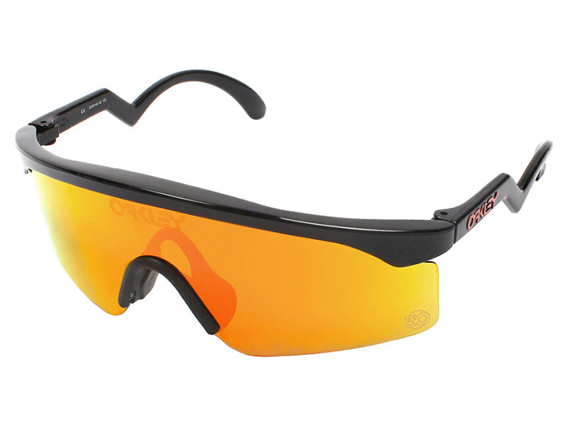 plus mundstykke radium Oakley Razor Blades Heritage Sunglasses OO9140-12 Black/Fire Iridium | eBay