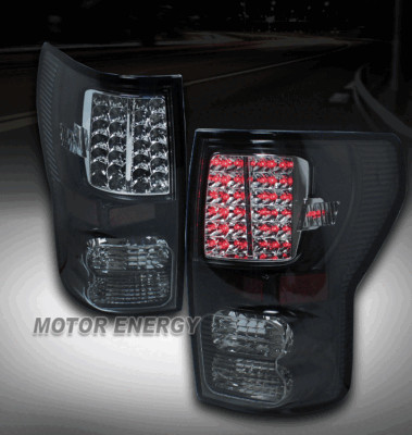 Full LED Tail Lights For 2007-2013 Toyota Tundra – Black Housing, Clear Lens, Left & Right Pair