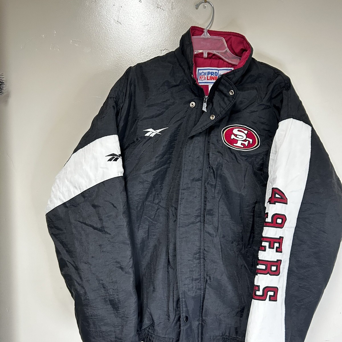 Reebok San Francisco 49ers ジャケット Vintage NFL Pro Line Reebok 49ers Black & Red Jacket Size