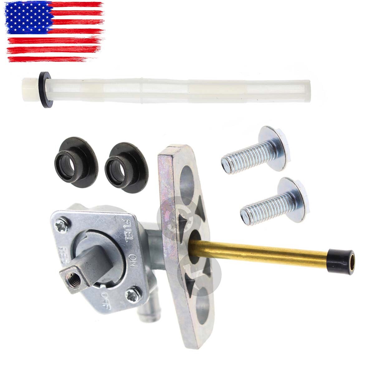 Rubinetto Benzina Per Honda Recon TRX250, 1997-2017, On/Off/Reserve, Metallo