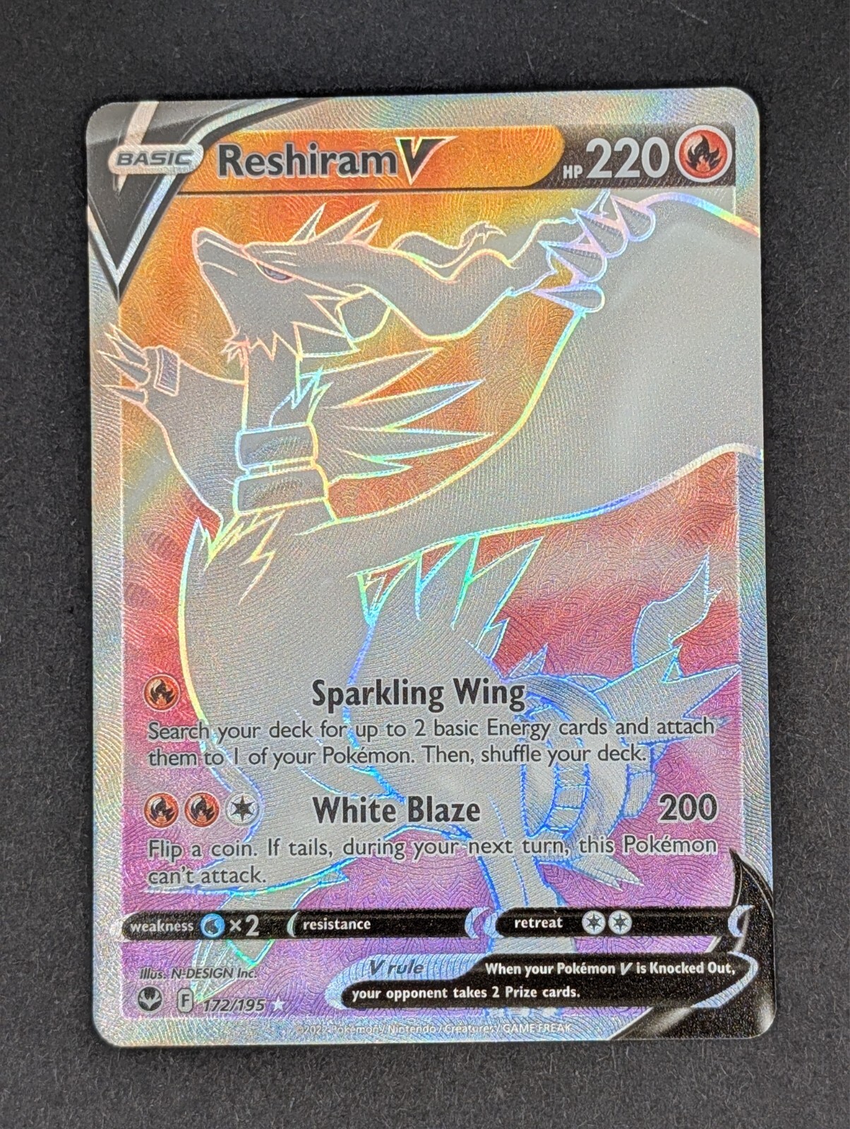 Reshiram V #172 [Ultra Rare] Pokemon TCG Silver Tempest NM
