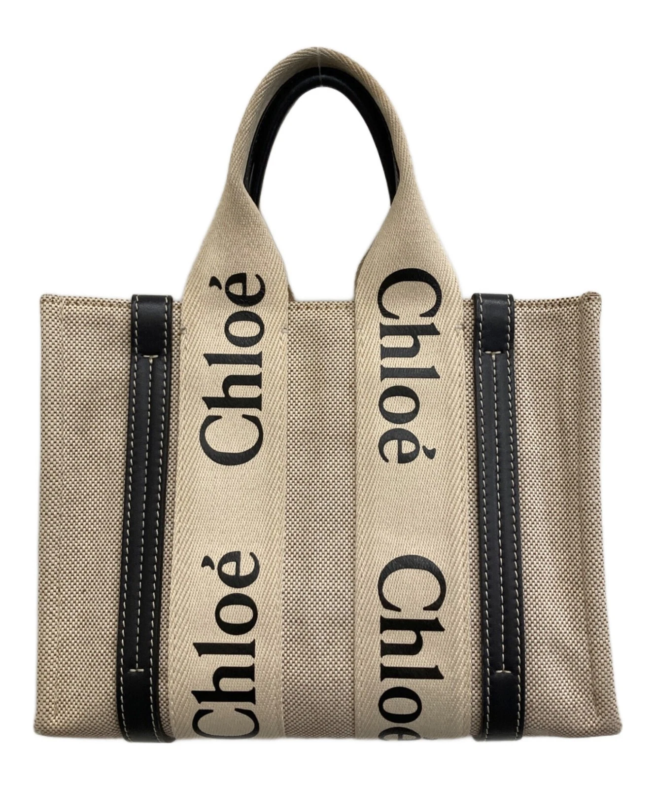 Chloe — Chloe Woody Mini Tote Bag CHC22AP237I26 Beige #TFB5453