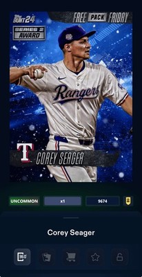 DIGITAL CARD '24 TOPPS BUNT AWARD COREY SEAGER FREE PACK FRIDAY S2 UNCOMMON