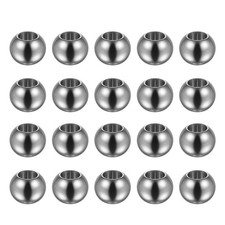 40pcs Beads 10mm Stainless Steel 5mm Hole Dia Bead for DIY Crafts Silver Tone