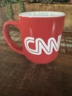 VINTAGE LARGE RED CNN CERAMIC COFFEE - SOUP MUG / CUP