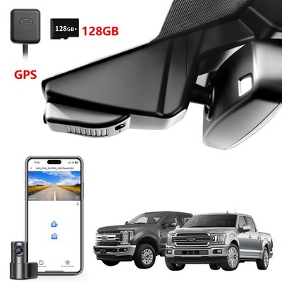 Front 4K+Rear 1080P Dashcam for Ford F150 2015-2020 F250/F350/F450-Model C 128GB