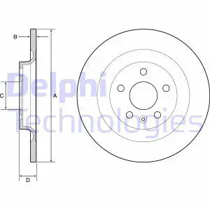DELPHI BG4966C Disco freno pieno, rivestito, ad alto tenore di carbonio - Immagine 3