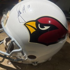 Larry Fitzgerald Autographed Arizona Cardinals Signed Helmet COA Az Cardinals