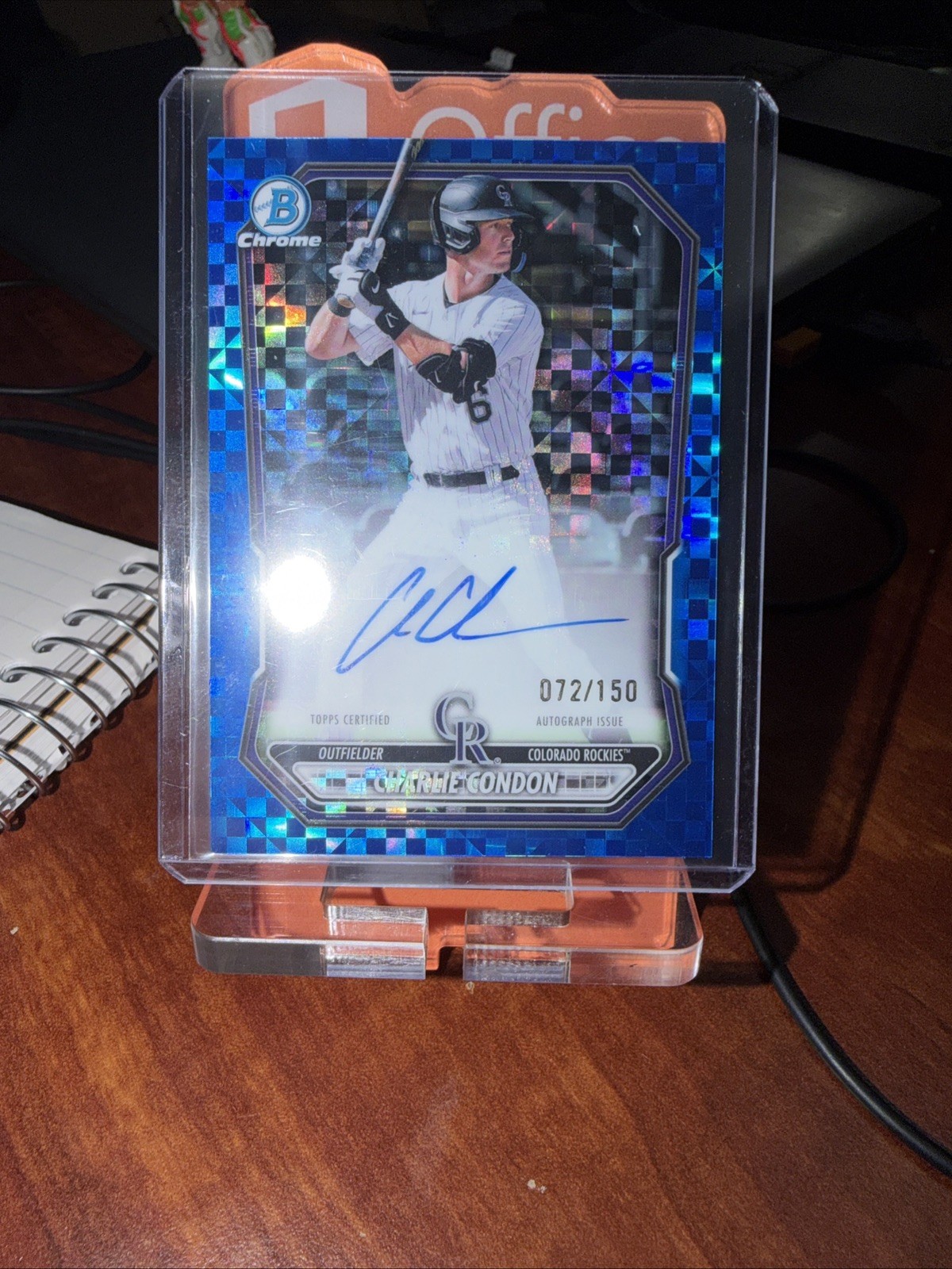 2026 Bowman Charlie Condon Chrome Blue Xfractor Auto /150 CPA-CC Rockies