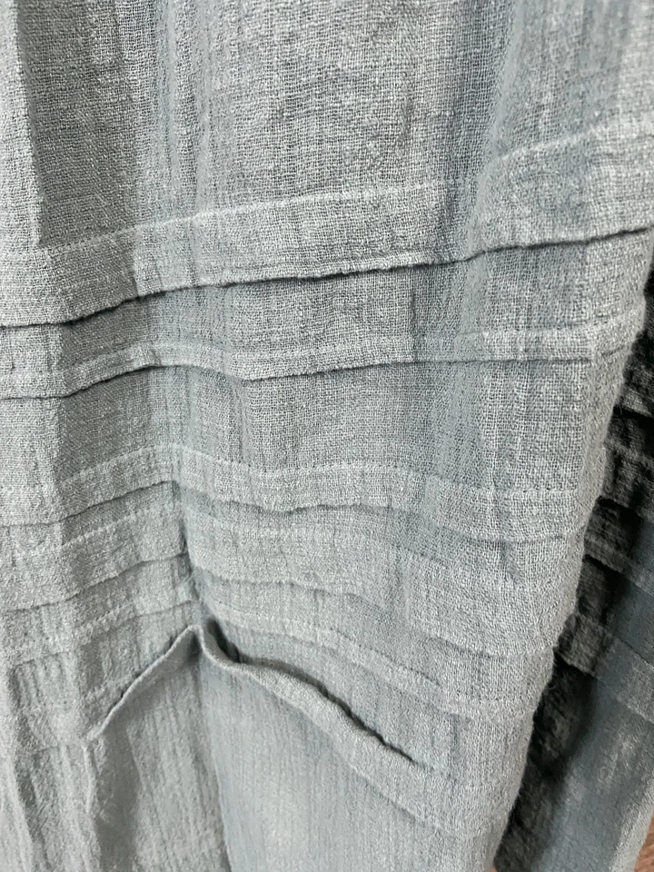 Vestido Madewell Mujer Medio Verde 100% Algodón Gasa Midi Cuello en V Bolsillos Boho Foto 2 de 4