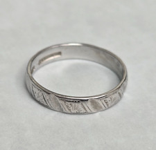 Platinum Wedding Ring Art Deco Engraved Floral Band UK Ring Size M