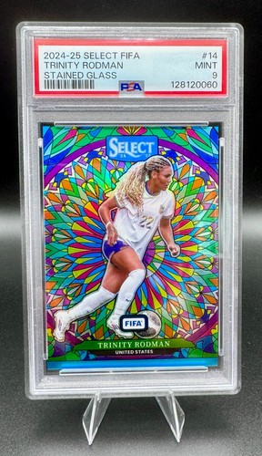 Trinity Rodman #14 2024 Panini Select FIFA Stained Glass card