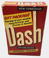 VTG Dash Laundry Detergent Soap Gift Package 1950's Unopened Orange Box