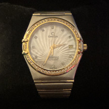 OMEGA Constellation Chronometer Automatic MOP dial with Diamond Bezel Steel Band