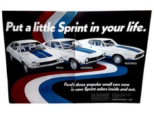 1972 Ford Mustang Maverick Pinto Sprint Two Page Vintage Ad 16 X 11