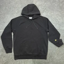 Carhartt WIP Hooded Chase Sweatshirt Black Men's XL Blank Essentials Heavyweight
