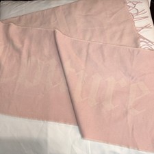 NWT Juicy Couture Light Pink White Fringe Long Blanket Scarf Size:70 x19 Soft