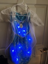 Disney Frozen Elsa Light Up Blue Dress Up Costume with Shoes and Wand