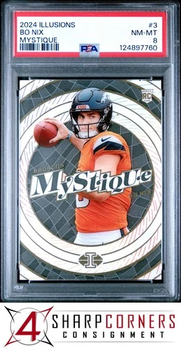 2024 PANINI ILLUSIONS MYSTIQUE #3 BO NIX RC PSA 8