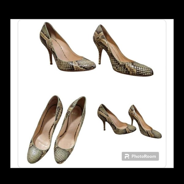 Women Bally Heels Black Leather 38 #5KAK