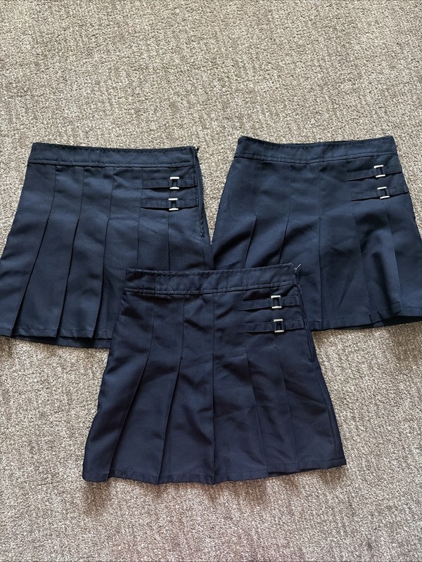 3  Girls Size 7 School Uniform Navy Skirt Skort NWOT NEW
