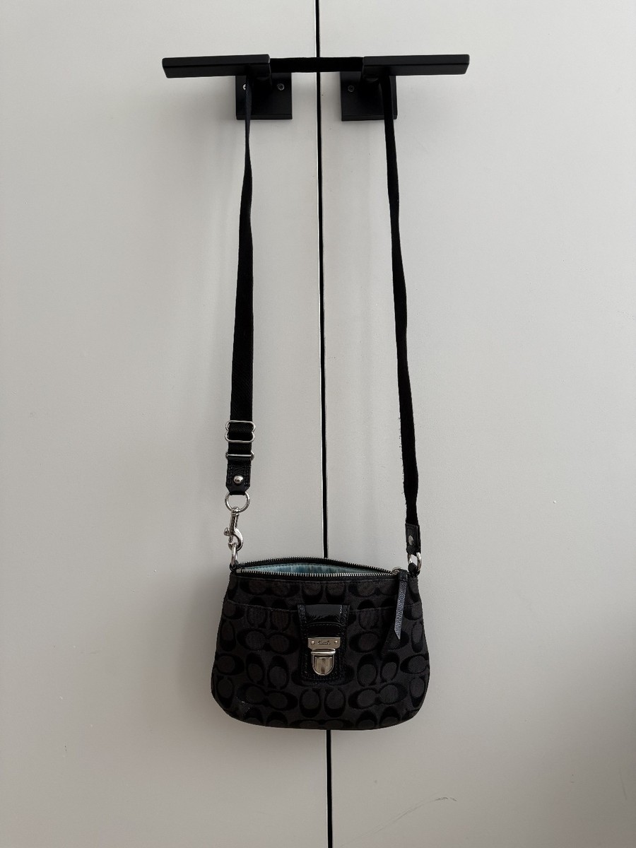 Coach Black Poppy Canvas Purse Y2K BUNDLE with Wristlet and