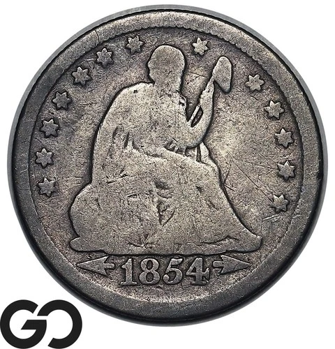 1854 Seated Liberty Quarter w/ Arrows