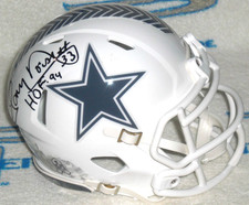 TONY DORSETT SIGNED DALLAS COWBOYS SALUTE TO SERVICE MINI HELMET - J.S.A. Cert.