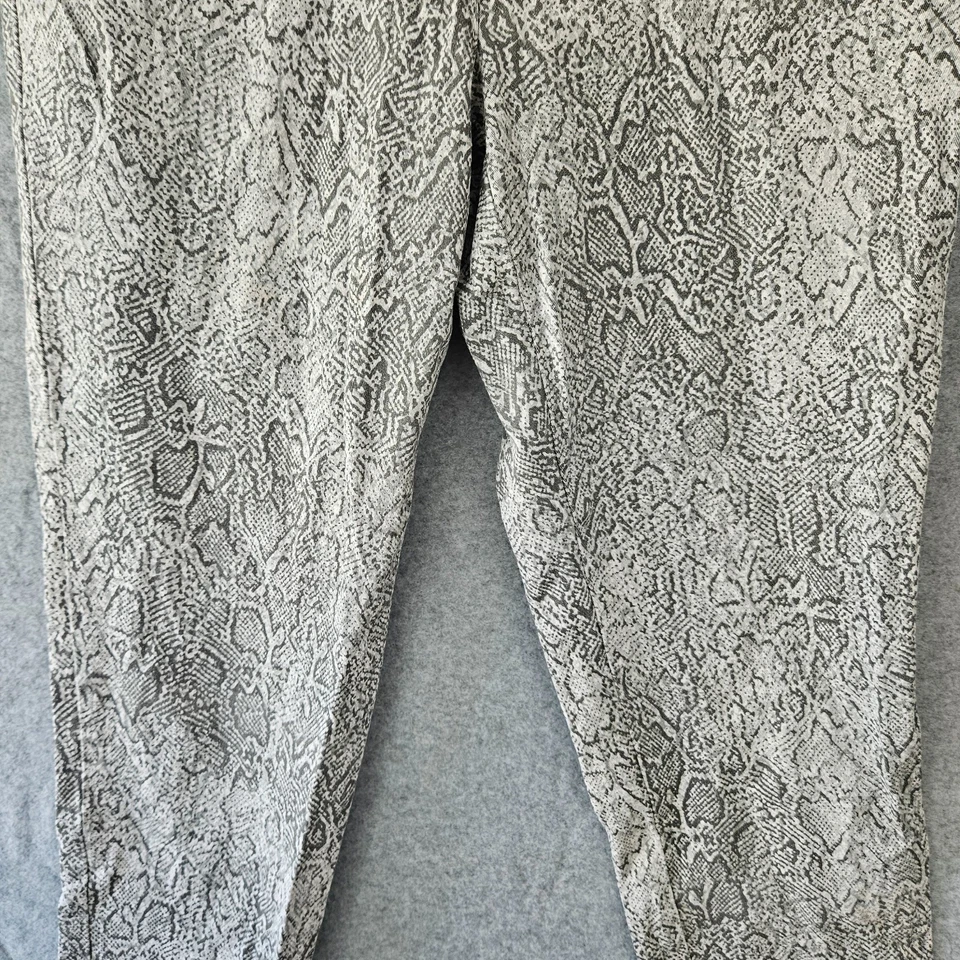 RUBY RD Women's Gray Sparkle Snake-Skin Print Casual Pants SZ 6 Zip Stretch - Image 3 of 4