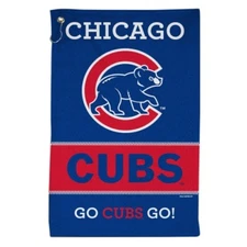 CHICAGO CUBS ALL PURPOSE GOLF TAILGATE TOWEL 16"X25" HOOK AND GROMMET 