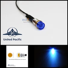 (1) Blue LED Dash Light Indicator, Pilot Warning Lamp, 1/4" Mounting Hole
