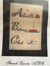 Les Bons Mots Cross Stitch Pattern RARE French Lessons ABC Chat Chart XStitch