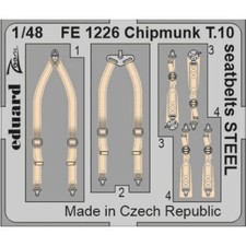 Eduard FE1226 Chipmunk T.10 Seatbelts STEEL Set for Airfix 1/48