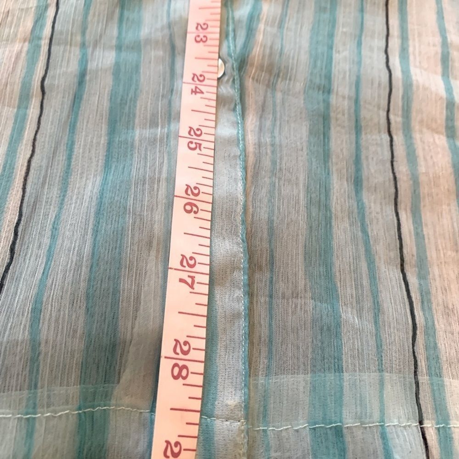 Classic Elements Striped Blue Button Up Top L (A-… - image 6