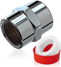 Brass Pipe Fitting-1/2" NPT Female×1/2" NPT Female Pipe Coupling Chrome Plated