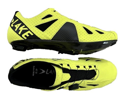 Lake CX 301 Men's 47 EU Boa Dials 3-Bolt Road Yellow Cycling Shoes