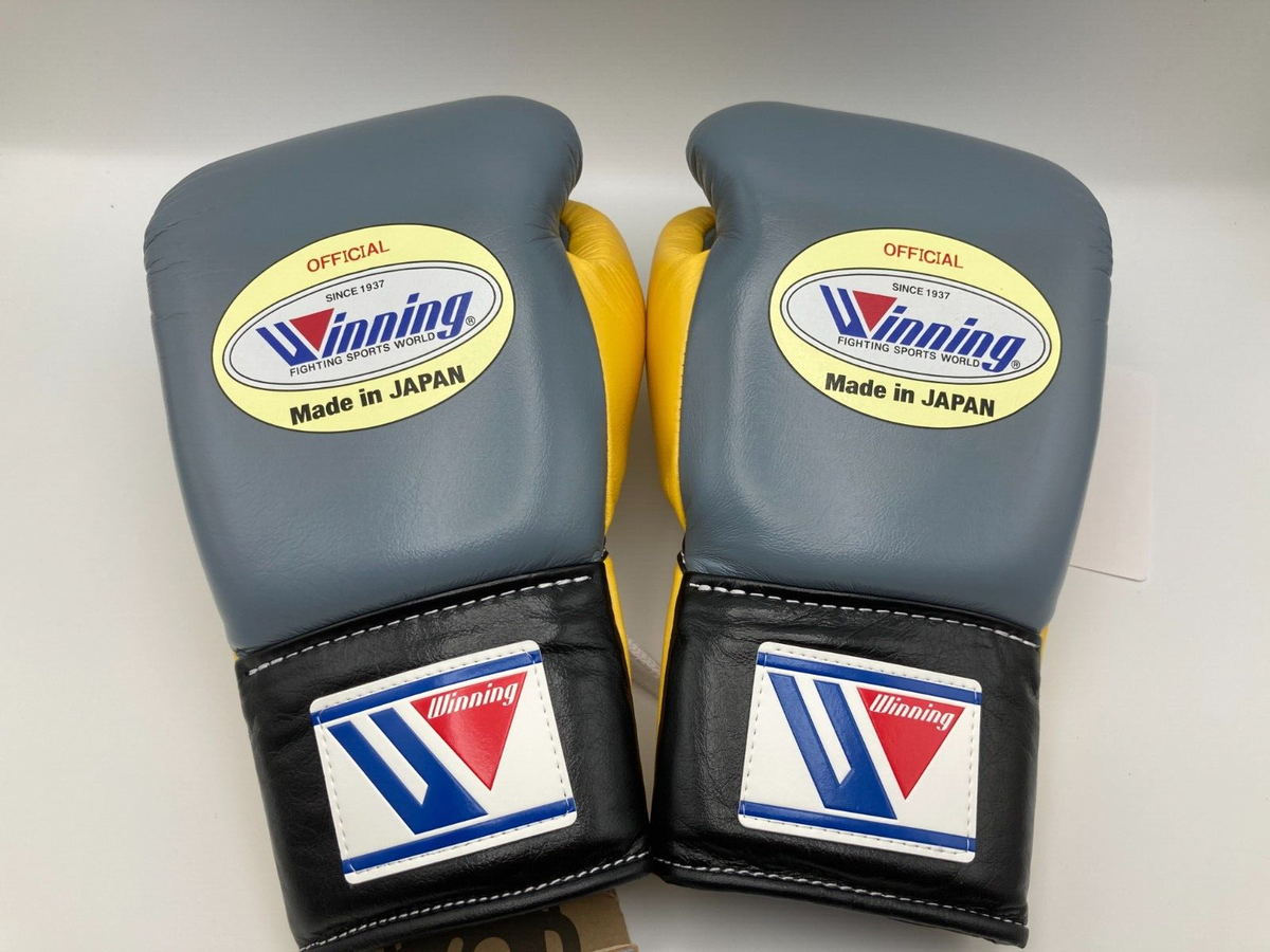 Winning Boxing Gloves 8 oz MS-200 Lace Up Gray × Black Winning Boxing Gloves 8 oz MS-200 Lace Up Gray × Black
