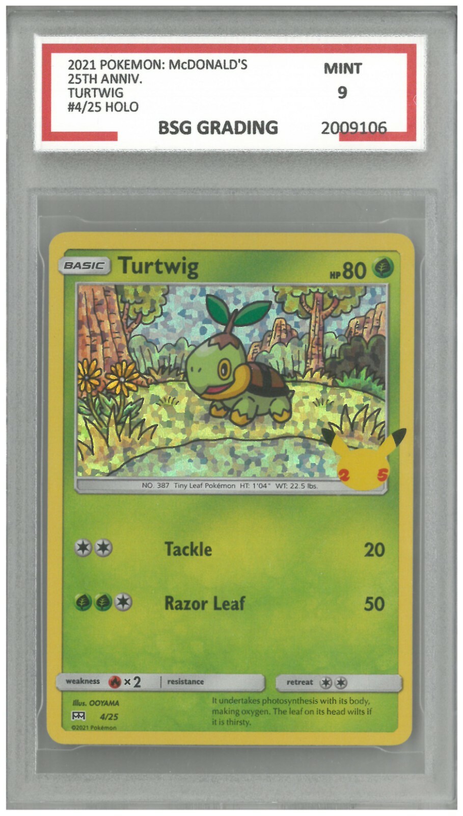 2021 Pokémon: McDonald's 25th Anniversary TURTWIG #4/25 Holo ~ BSG 9 Mint |  eBay