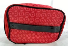 LANCOME Red Pattern Makeup Cosmetic Beauty Zipper Canvas Bag Case