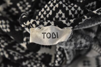 Tobi Womens Dress Size S Black Geometric Sheath Bodycon Short 3/4 Sleeve  Casual | eBay